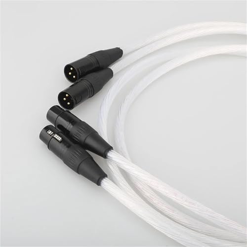 Cable HiFi XLRR 0.5 m plata pura 5N balanceado miniatura 4