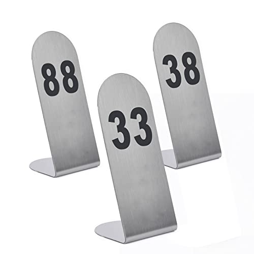 Numéro de table empilables en acier inoxydable pour service de bar