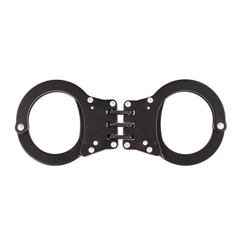 Fox Outdoor 39-41 Detective Double-Lock Handcuffs W/ 3 Hinges - Black