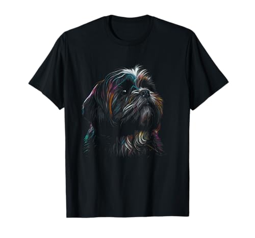 Colorful Splash Shih Tzu Art Animal Breeder Dog Trainer Men Women Kids T-Shirt
