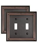 ZILLSEA Placa de pared de doble interruptor de palanca, paquete de 2