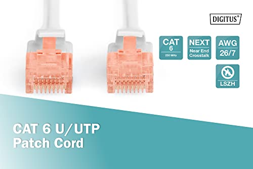 Digitus Cavo Lan Cat 6 - 25 M - Cavo Di Rete RJ45 - Utp Non Schermato - Compatibile Con Cat6A E Cat5E - Grigio - 4