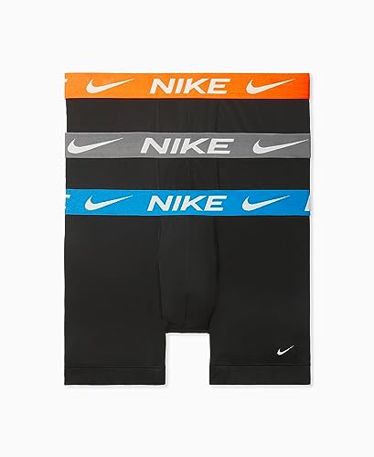 Nike Essential Micro Boxer Brief, Dri-FIT 3Pk, Black/Photo Blue/Cool Grey/Total Orange, Small, Black/Photo Blue/Cool Grey/Total Orange, S