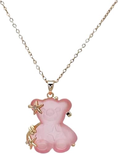 Collier gommeux ours en argent pour femmes et filles
