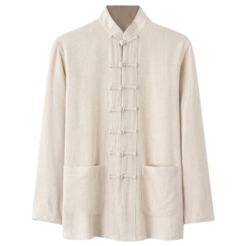 Camisa de Manga Larga para Hombre Moda navideña algodón y Lino Elastano, protección UV Ligero, Ideal Actividades al Aire Libre # L