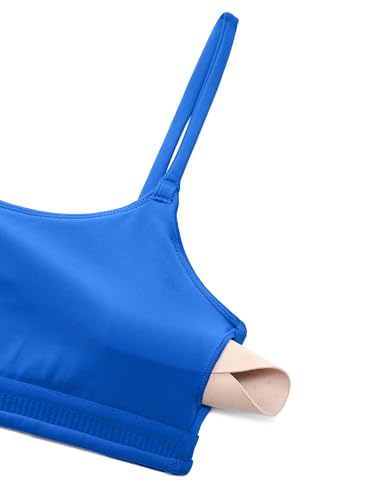 Image of CRZ YOGA Butterbreeze Scoop Neck Sports Bras | Medium Support, Removable Pads, Training, Fast Dry, Spaghetti Straps, U Back, for Women