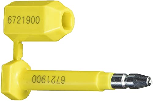 bolt seal - ZWY Bolt Seal Shipping Seal with Print Progressive Numbering for Cargo Containers and Truck Trailers, Cargo Container Seals Yellow 100PCS