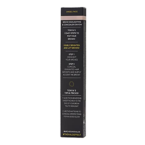 Arches & Halos Brow Highlighter And Concealer Crayon - Enhance, Conceal And Highlight The Brow Arch - Dual Ended Crayon With Rich Color - Vegan And Cruelty Free Makeup - 0.176 Fl Oz, Fair #TOP1