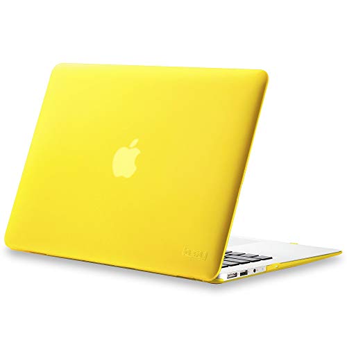 Kuzy MacBook Air 13 inch Case A1466 A1369 for Older Version 2017 2016 2015 Soft Touch Hard Shell Cover Compatible with Apple MacBook Air 13.3 inch, Yellow