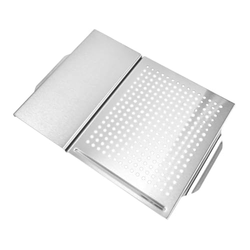 NULYLU Piatto Per Barbecue in Acciaio Inox, Piastra Per Griglia Doppia Impugnatura Per Grigliate All’aperto, Vassoio Resistente Riscaldamento Uniforme Per Uso Domestico