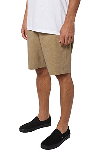 Mens Drifter Heather Hybrid Shorts, Dark Khaki, 302