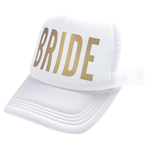EAPTS Bride Tribe Snapback Trucker Mesh Hat Gold Letters Arrow Wedding Baseball Cap (Tribe+White)
