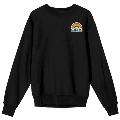 Bioworld Outer Banks OBX Rainbow Graphic on Black Long Sleeve Adult Crew neck