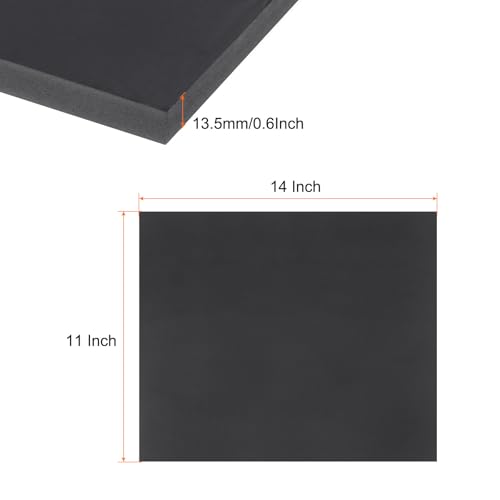 Image of Expanded PVC Plastic Sheet 0.6 inch Thick, 11 inchx14 inch Lightweight Rigid Foam Sheet, [for Crafts Signage Displays Digital Screen Printing] - Black / 1 Pcs