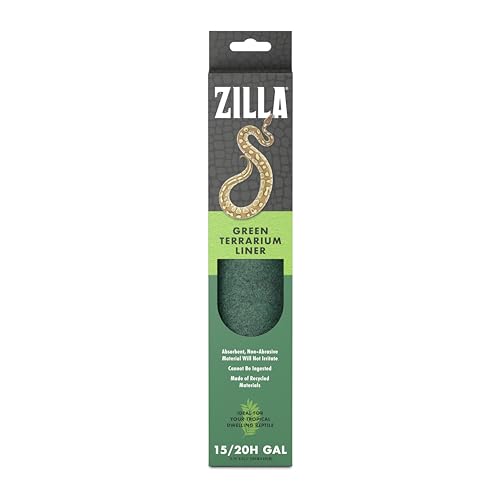 Zilla Reptile Terrarium Bedding Substrate Floor Liner, Green, 15/20G, 11.75" x 23.5"