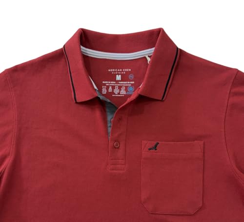 Image of AMERICAN CREW Full Sleeves Polo Collar T-Shirt with Pocket for Men