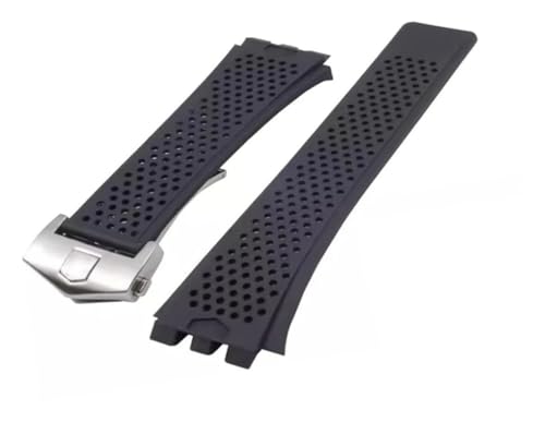 Bracelet silicone 22mm pour Carrera noir résoud le problème d'usure des bracelets