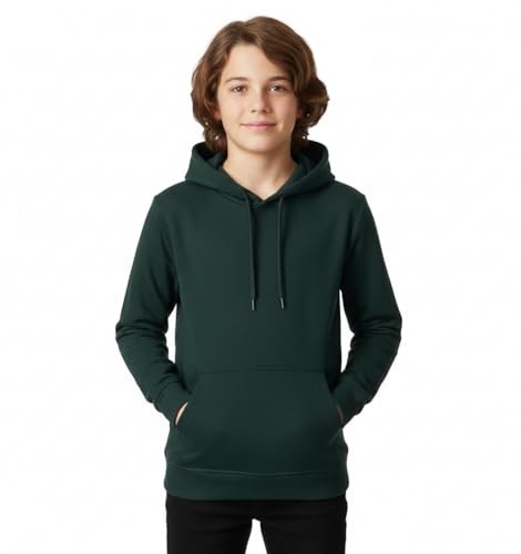 Image of Boy's Cotton Fleece Hooded Sweatshirt with Kangaroo Pocket