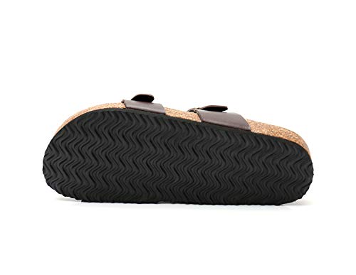 Image of WTW Men's Cork Footbed Sandals Slip on Beach Slide Slipper Shoes with Adjustable Metal Buckle Strap for Men Causal Style