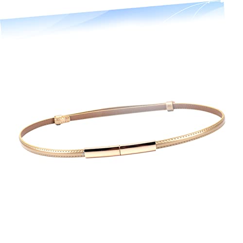 FRCOLOR Elegant Leather Dress Belt for Women Chic Waistband Accessory Golden for Parties Weddings and Formal Events Durable and Fashionable Design for Brides3