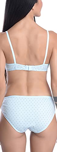 Image of FIMS - Fashion is my style Cotton Bra Panty Set for Women, Non-Padded, Non-Wired, Seamed, Polka Dot, Lingerie Set, Multi-Color, Cup-B, See Main Image to Know How Many Sets You Will Get