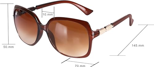 Image of UV Protection Oval Sunglasses For Women (2215 BROWN BZ)