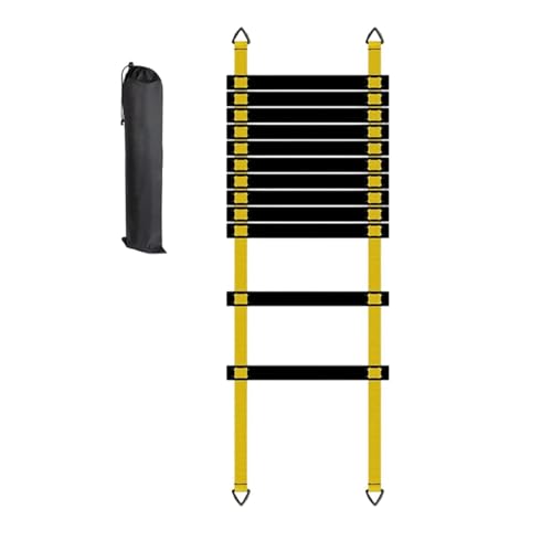Escalera de velocidad, kit de escalera de agilidad, portátil con sistema de bolsa de almacenamiento de transporte, ejercicio de nailon, herramienta de diseño de taladro atlético de color brillante