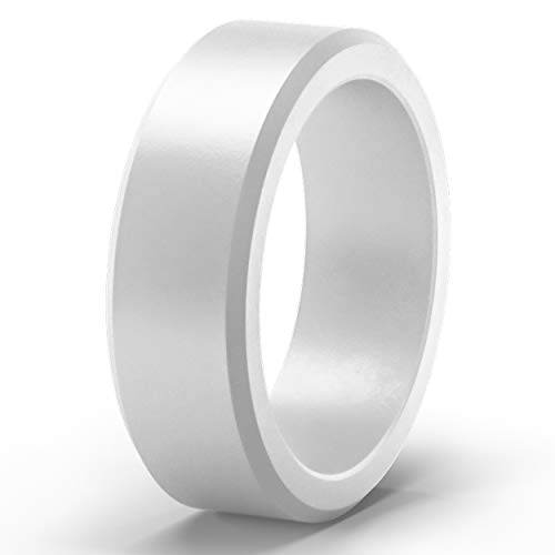 ThunderFit Silicone Rings for Men, Flat Top Angled Edge Rubber Wedding Bands 9.8mm Wide 2mm Thick - 1/4/7 Variety Multipack