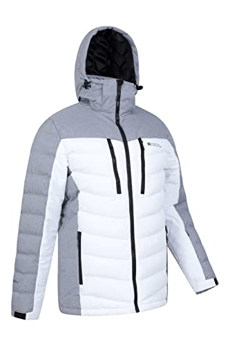 Mountain Warehouse Vulcan Mens Padded Ski Jacket - Snowproof & Breathable Coat with Padded Insulation, Detachable Hood & Snowskirt - For Winter Skiing & Winter Sports White 3XL - Image 2