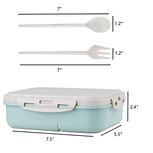 Dicunoy 4 Pack Bento Box, Lunch Box Container With 3 Compartments For Kids, Easy Snack Boxes With Utensils For Dinner, Salad, Toddler, Adults, Work #TOP1