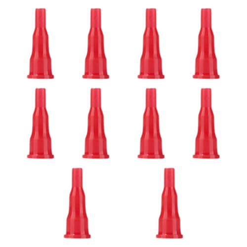 Menolana 10 Pieces Gas Tank Filling Valve Adapters Butane Fluid Refill Adapter Portable Cassette Tank Adapters Nozzle Spout Connector, red