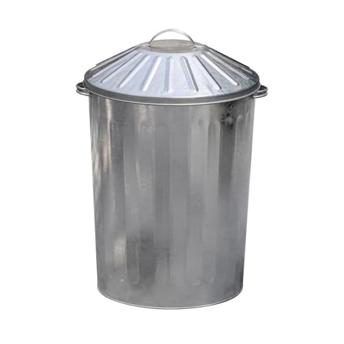 CrazyGadget 90 Litre 90L Extra Large Galvanised Metal Dustbin Kitchen House Garden Storage Unit Bin.