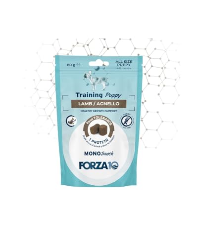 Forza 10 Snack Cane Training Agnello, snack per cani cuccioli di tutte le taglie e razze, favorisce il mantenimento del peso | 3 confezioni da 80 grammi l'una.
