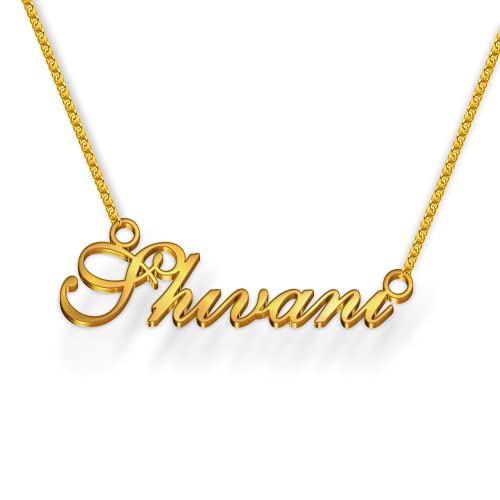 Image of Shivani Cursive Gold & Silver Name Pendant Necklace, Best Jewelry Gift for Girls.
