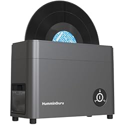 HumminGuru Ultrasonic Vinyl Record Cleaner- 40kHz Ultrasonic Vinyl Record Cleaning Machine with Auto Drying, Vinyl Cleaner Kit with Filters, 1Y Warranty (HG01 Dark Gray, 12 Inch)
