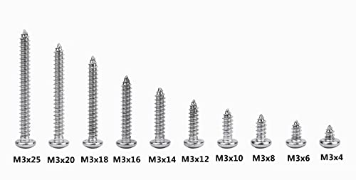 Kit 200 Tornillos Autorroscantes M3 Acero Inoxidable Phillips miniatura 3
