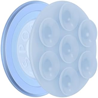 PopSockets Suck-Up™ Suction Grip & Stand, 3-in-1 MagSafe Phone Mount for iPhone, Strong Hold on Mirrors & Glass, Swappable Top, Portable & Reusable - Frost