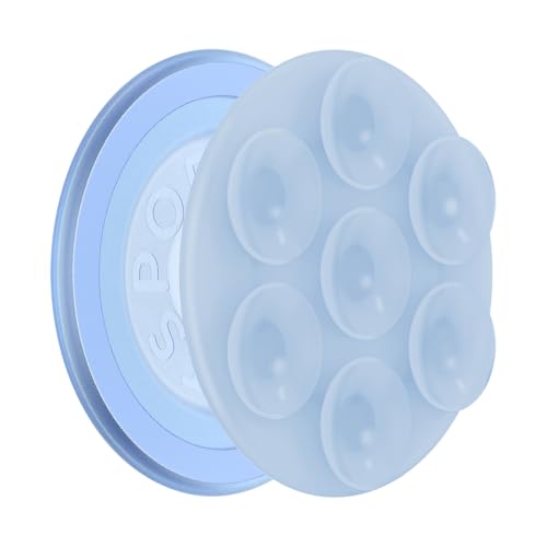 PopSockets Suck-Up™ Suction Grip & Stand, 3-in-1 MagSafe Phone Mount for iPhone, Strong Hold on Mirrors & Glass, Swappable Top, Portable & Reusable - Frost