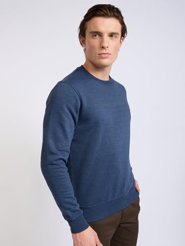 Image of Park Avenue Men Full Sleeve Slim Fit Solid Pattern Cotton Polyester Blend Regular Neck Regular Neck Casual Sweatshirt