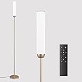 LED Floor Lamp with Remote Control, 65" Standing lamp with Stepless Adjustable 3000K-6500K Colors & 5%-100% Brightness, Foot Switch(Champagne Gold)