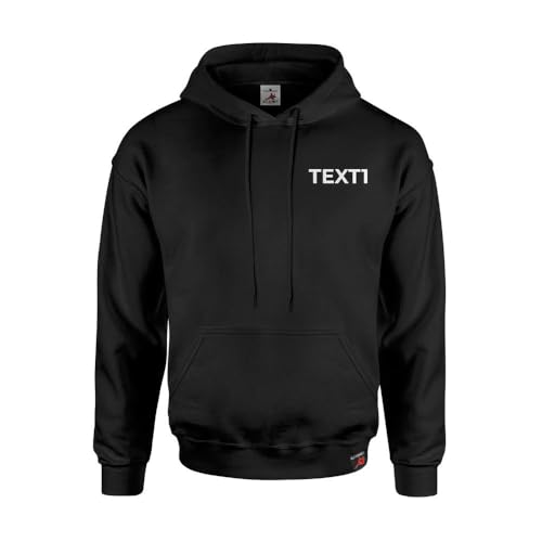 Sweat à capuche personnalisé noir avec texte blanc imprimé Copytec pour groupe