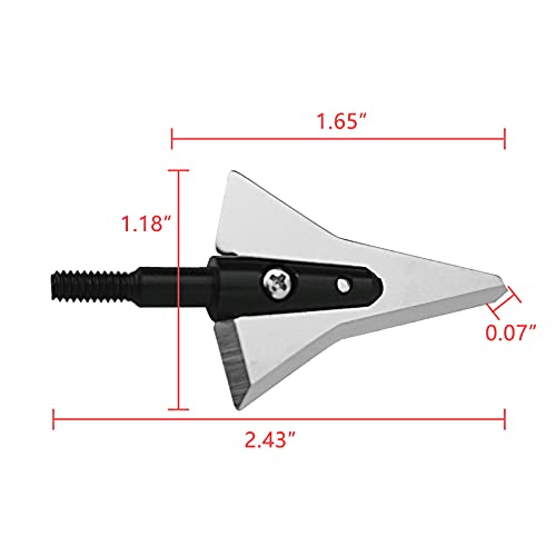 Leemui Stainless Steel Hunting Archery Broadheads Blades Grain Screw-In Arrow Heads Tips Compatible With Traditional Bows Archery Broad Crossbow Recurve thumb #1