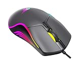 Havit Mouse Gamer MS1029 USB Iluminação RGB, 6 botões 1200-1800-2400-3600-4800-7200 DPI, Design Ergonômico, Bloqueio de Alvo Fácil e Precisopara Games