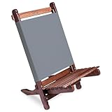 BYER OF MAINE Pangean Lounger Chair – Portable, Lightweight, Foldable Wood and Canvas Chair – Ideal for Camping, Patio, Lawn, and Beach Use in Granite