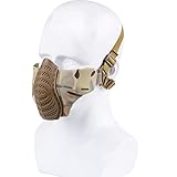 DETECH Demi-Masque Pliable Militaire Style Camouflage Confortable Réglable Tactique Visag...