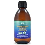 Queen of the Thrones Organic Golden Castor Oil - Pure Cold-Pressed Castor Oil for Self-Care - Multipurpose Clean Beauty Product for Hair, Nail & Skin Hydration - 8.45 fl oz