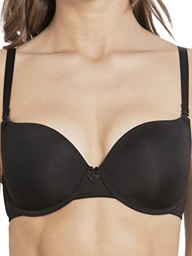 Image of Jockey UL60 Women's Under-Wired Padded Micro Touch Nylon Elastane Stretch Medium Coverage T-Shirt Bra with Detachable Straps