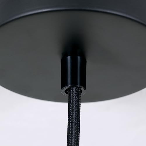 Lámpara de techo con cable textil E27 negro de 100cm para bombilla led 4