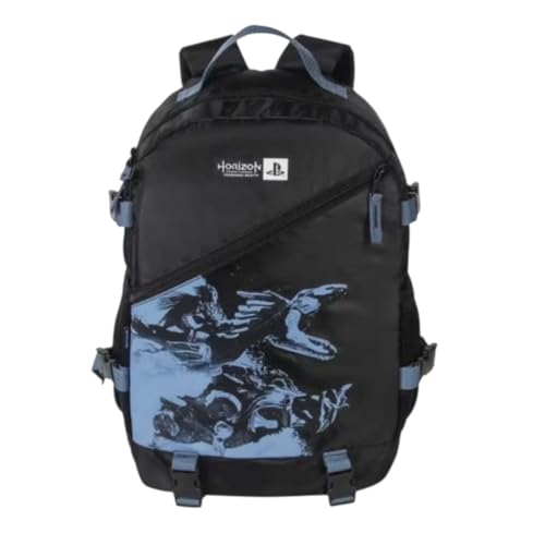Mochila Gamer, Preta com Detalhes Azuis, Design Gamer, Compartimentos Múltiplos, Original