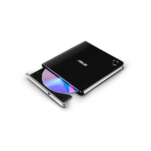 ASUS SBW-06D5H-U BDXL Extern Ultra Slim Blu-ray och MDisc Brännare (USB 3.1, USB-C, 2 kabel) 14.4 x 14.94 x 1.47 cm, Svart, Silver